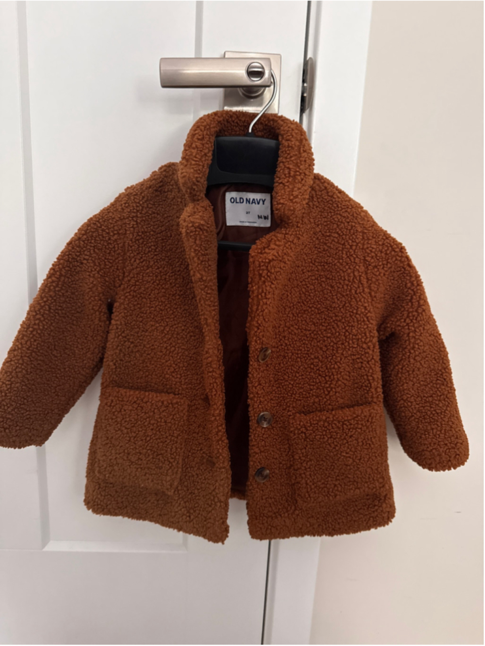 Girls Old Navy Brown Teddy Bear Fleece Coat Size 2T